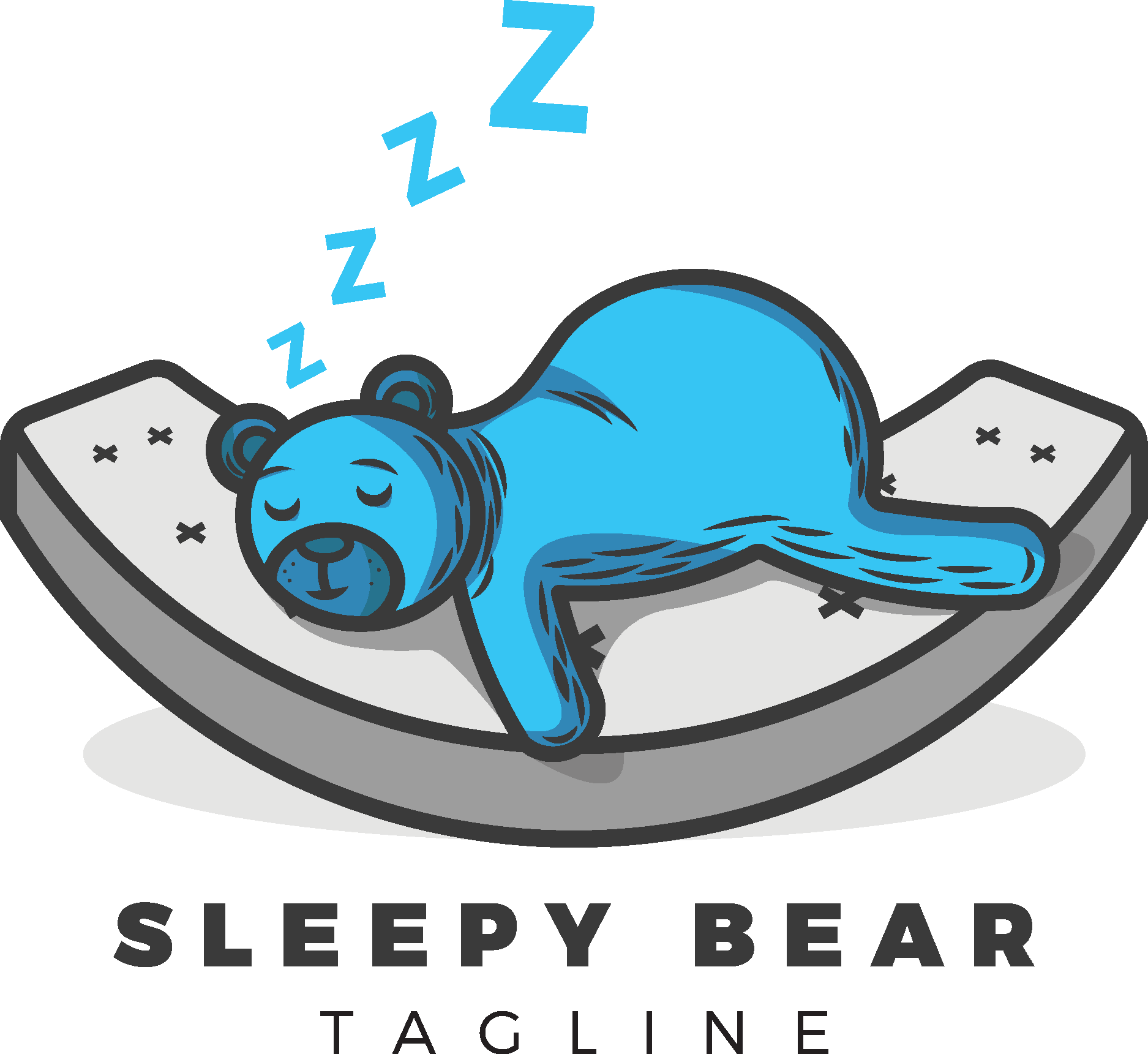 Sleepy Bear Logo Vector Logo